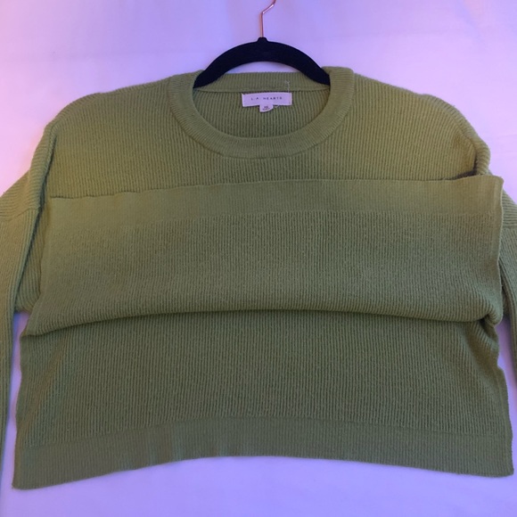 La Hearts Pacsun - X-Small Green Cropped Side Slit Sweater - Picture 3 of 5